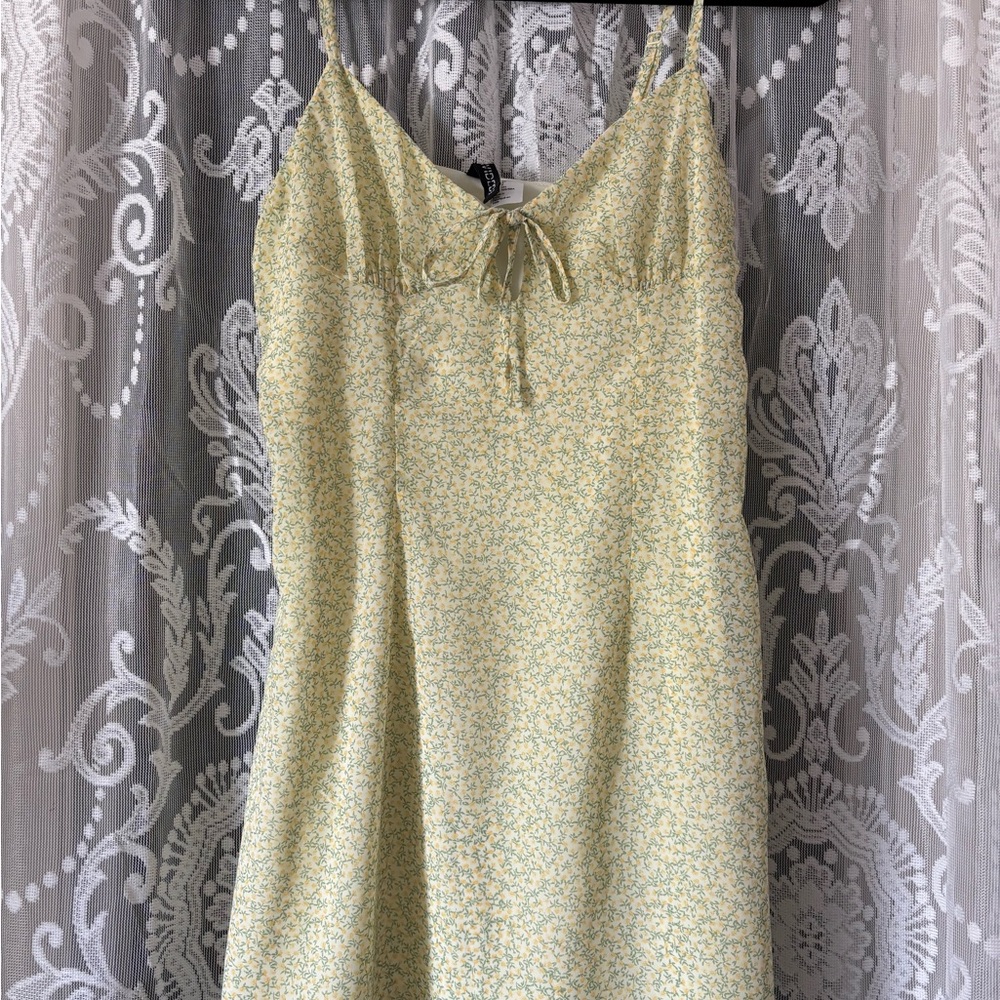 H&M Green and Yellow Floral Mini Dress